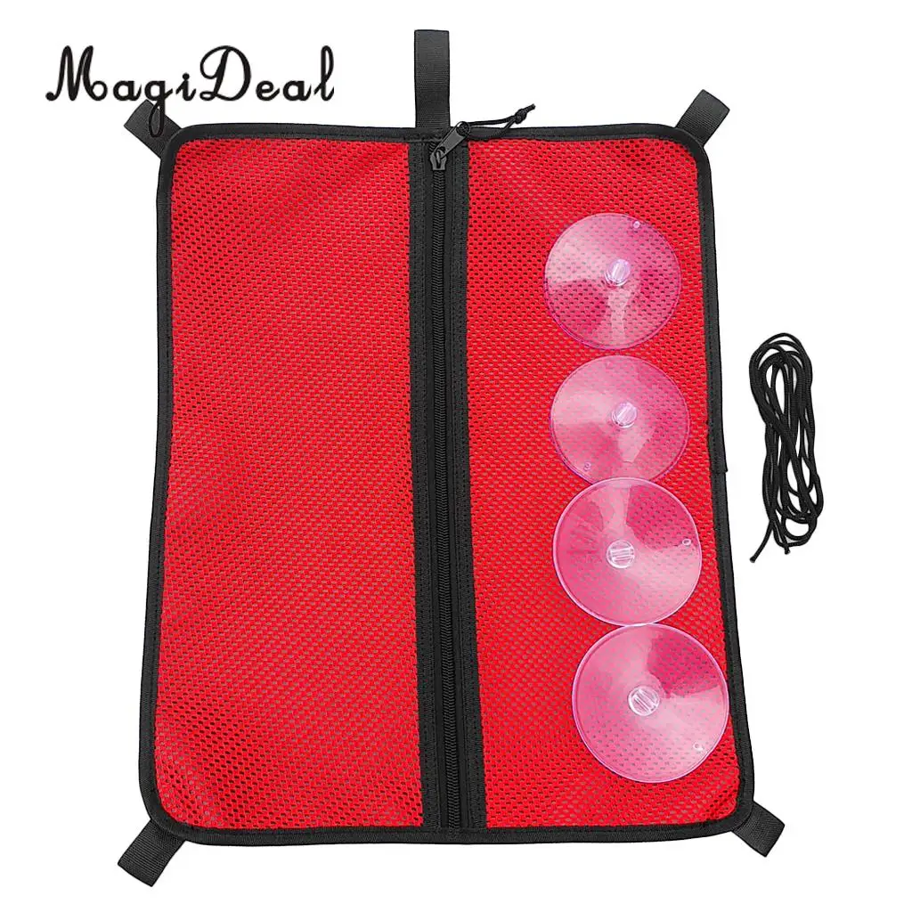 SUP Mesh Paddleboard сумка для хранения с присосками и эластичный амортизирующий трос для солнцезащитного дайвинга плавательные очки бутылки для воды - Цвет: Red