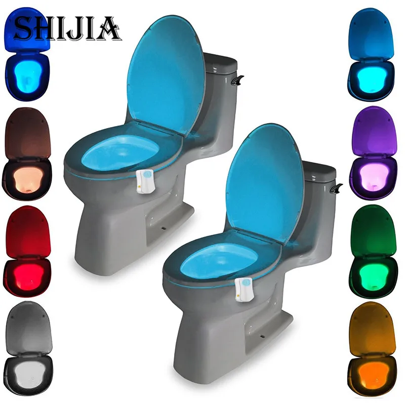 Sensor Toilet Light 8 Colors LED Battery operated Lamp lamparas Human