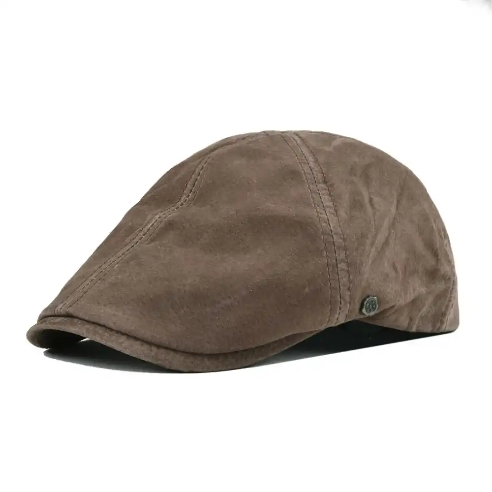 suede newsboy cap