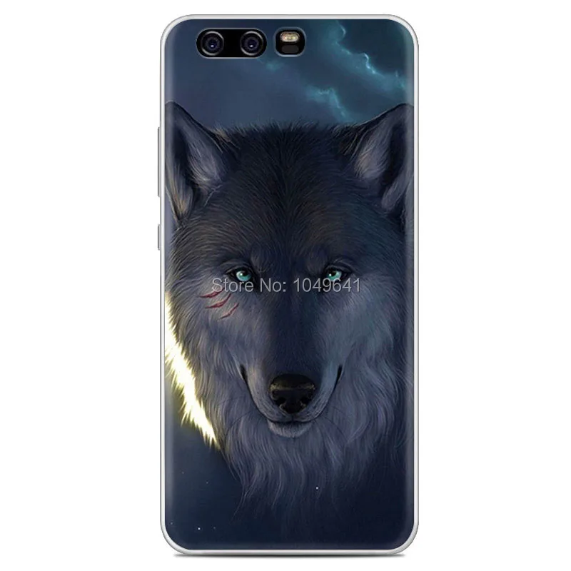 KHW1680H_1_Wolf Pattern TPU Protective Case for HUAWEI Ascend P10 5.1 inch