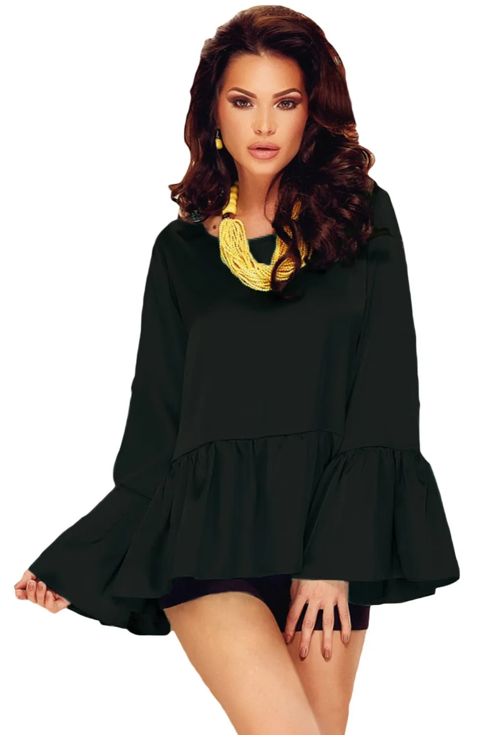 Echoine Vintage Long Flare Sleeve Blusas font b Women b font font b Summer b font