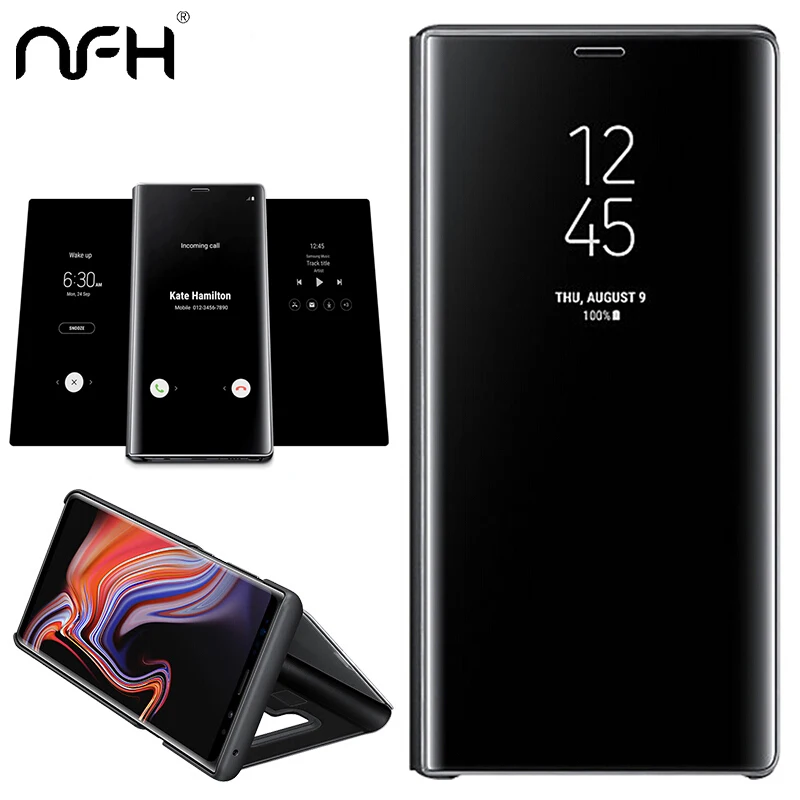 Умный зеркальный чехол для Samsung Galaxy A6 A8 J3 J4 J6 J7 J8 2018 S8 S9 Plus S7 S6 edge Note 8 9 откидной