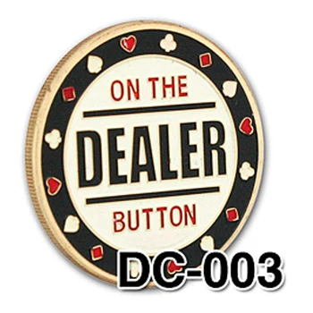 

Metal Poker Chip Guard Card Protector Coin New Pattern Gold Plated With Round Plastic Case Metal Craft Poker Chips Poker Game