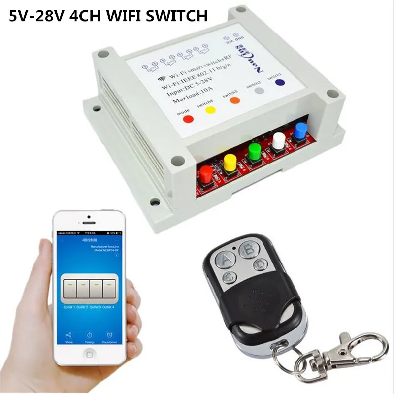 Modulo Rel&egrave; 4 Canali 12V Con Telecomando - Ricevitore Infrarossi Per Automazione Casa