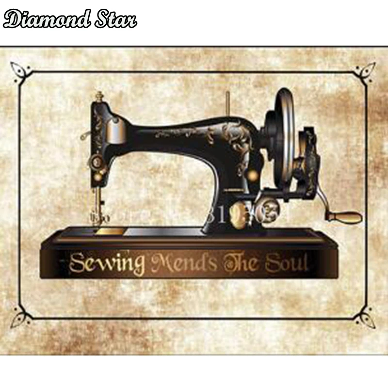 Full Square Drill 5D DIY Diamond Painting Mother's sewing machine Embroidery Cross Stitch 3D Home Deco | Дом и сад