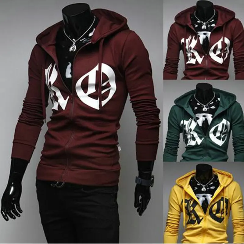 

2019 Apring Autumn New Men's Casual Hooded Hoodies Male Printed Zipper Cardigan Hoodies Coat Long Sleeve Sweatshirt For Mans 265