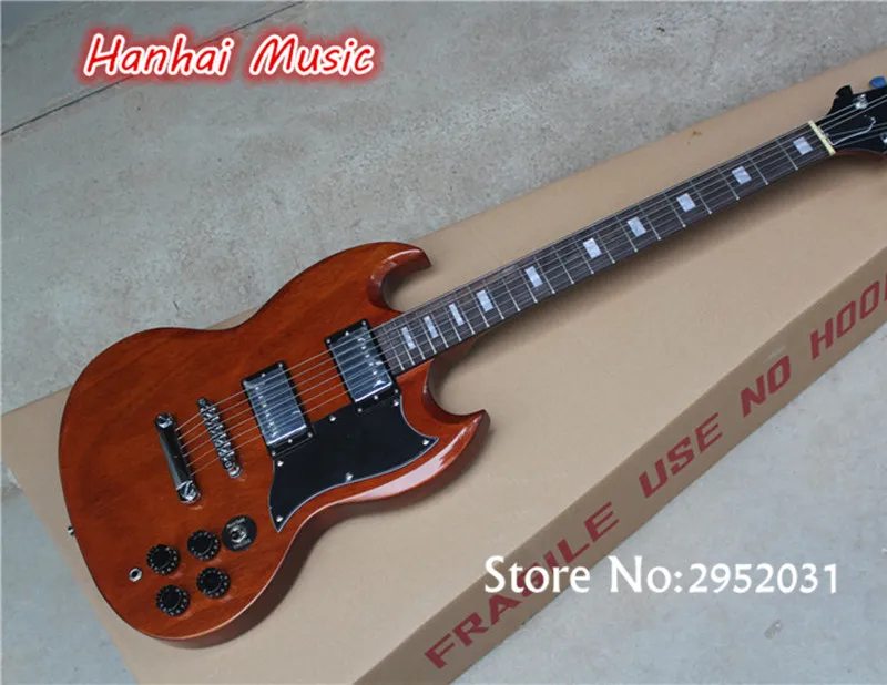 

Free Shipping-Electric Guitar,Reddish Brown Color,Mahogany Body and Neck,Chrome Hardware,can be Customized