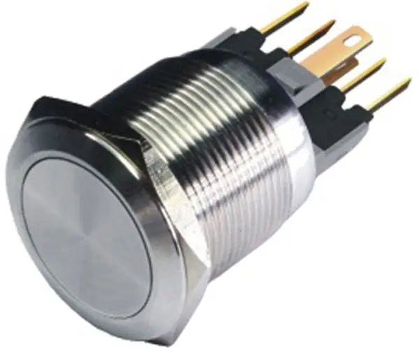 

22mm Latching Flat Round Waterproof Stainless Steel Push Button Switch Welding Car Horn Bell Maintained Auto Lock