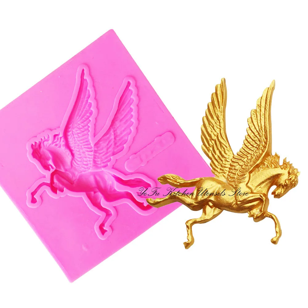 Cartoon Figre/Cake decoration Tools pegasus Sugarcraft Horse silicone fondant molds chocolate  mould baking utensils T0987