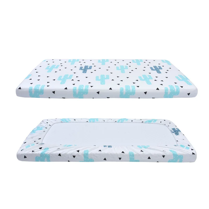 Cotton Crib Sheets Soft Breathable Baby Bed Mattress Cover Cartoon Newborn Bed Linen For Bed Size 130x70Cm Fitted Sheet Plaid