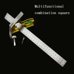 90 градусов квадратный угол подвижный угол линейка мульти-функция квадратная линейка универсальная Сталь Линейка; Деревообработка уровень