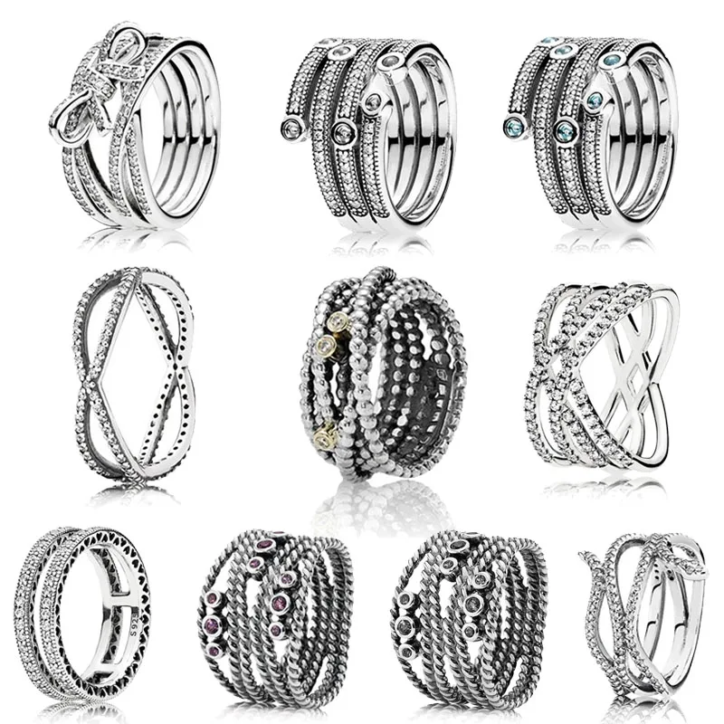 

2019 New 925 Sterling Silver Vintage Snake Ring For Women Wedding Party DIY Pandora Jewelry Birthday Gift