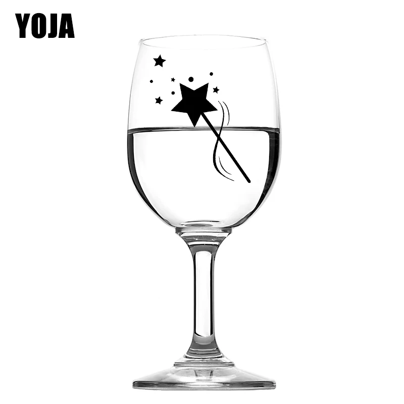 YOJA 5 2X5 3 см 6 шт. волшебная палочка класс винный стеклянный стикер для дома спальни