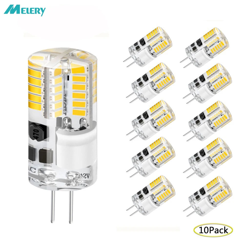 

LED Light Bulb Silicone G4 LED Lamp 3W SMD Replacement 30W Halogen Lamp Equivalent 12V 360 Beam Angle Cool White 6500K 10Pack