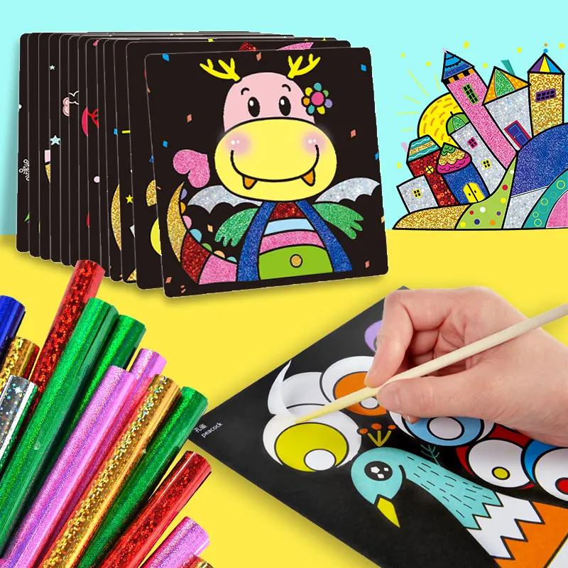 Children Magic Color Paper DIY Art Craft Toy Kids Creative Stickers Drawing Handmade Scratching Pap - 32923870767 Children Magic Color Paper DIY Art Craft Toy Kids Creative Stickers Drawing Handmade Scratching Pap - 32923870767