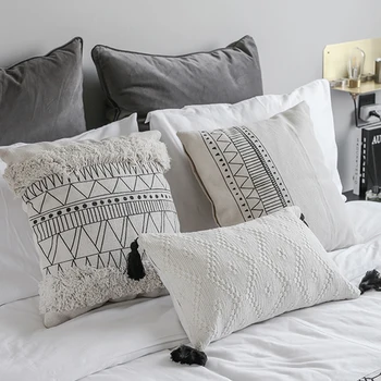

Nordic Cotton Cushion cover For Living Room Bedroom Home Decor Tassel cushion cover Simple Fashion throw pillowcase PC00152