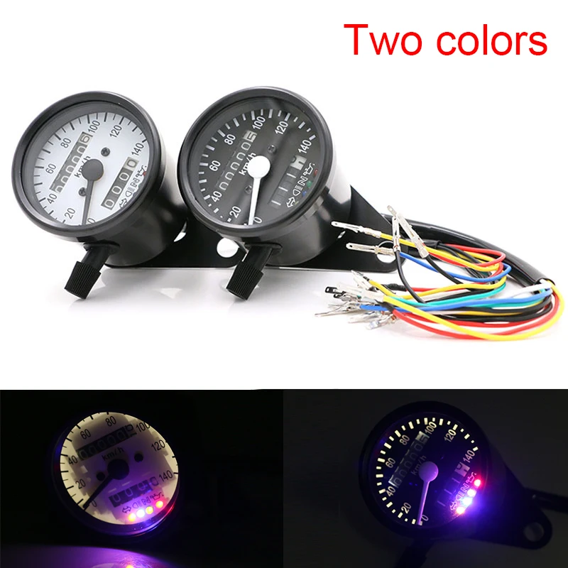 Nuoxintr Universal Backlight Motorcycle Odometer KMH Speedometer Gauge Cruiser Chopper Bobber Motorcycle Accessories Instruments