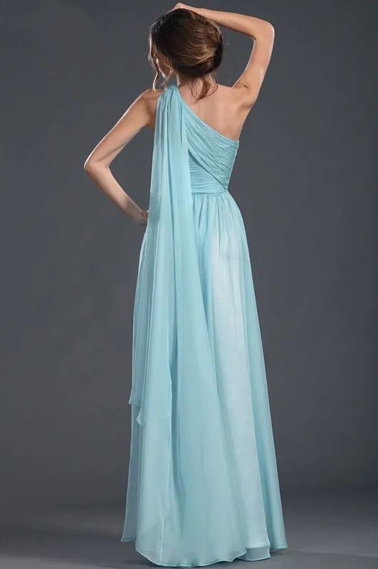 FreeShipping-New-One-Shoulder-Fabulous-Fitted-Bodice-Chiffon-Evening-Dress