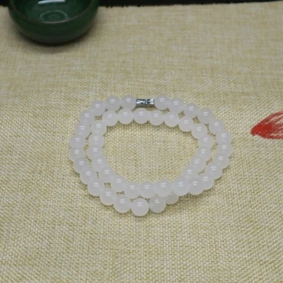 

Zheru Jewelry Pure Natural Xinjiang Karamay Gold Jade Jade Necklace 9mm Jade Bead Clavicle Chain Gift Certificate