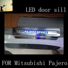 Car-Styling FOR Mitsubishi Pajero 2012 2013 2014 2015 2016 stainless steel scuff plate LED door sill accessories Car Styling