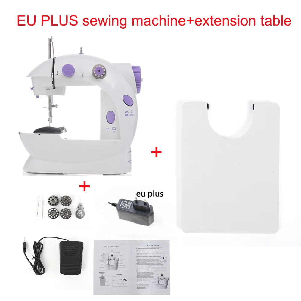 Mini Portable Handheld sewing machines Stitch Sew needlework Cordless Clothes Fabrics Electrec Sewing Machine Stitch Set 16 - Цвет: EU PLUG with Table