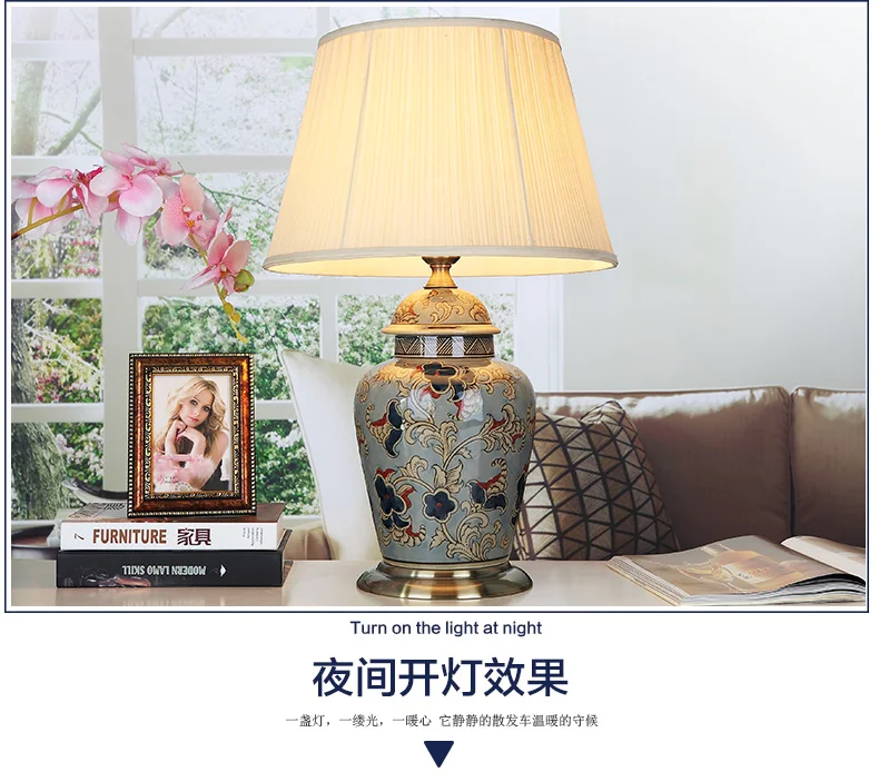 Jingdezhen Chinese creative ceramic table lamp bedroom study living room dining room decoration lamp table (5)