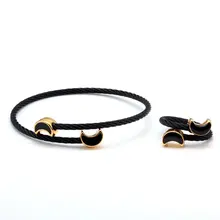 Роскошные браслеты с подвесками в форме Луны из нержавеющей стали, с открытым носком, в стиле панк, женские модные вечерние браслеты на цепочке