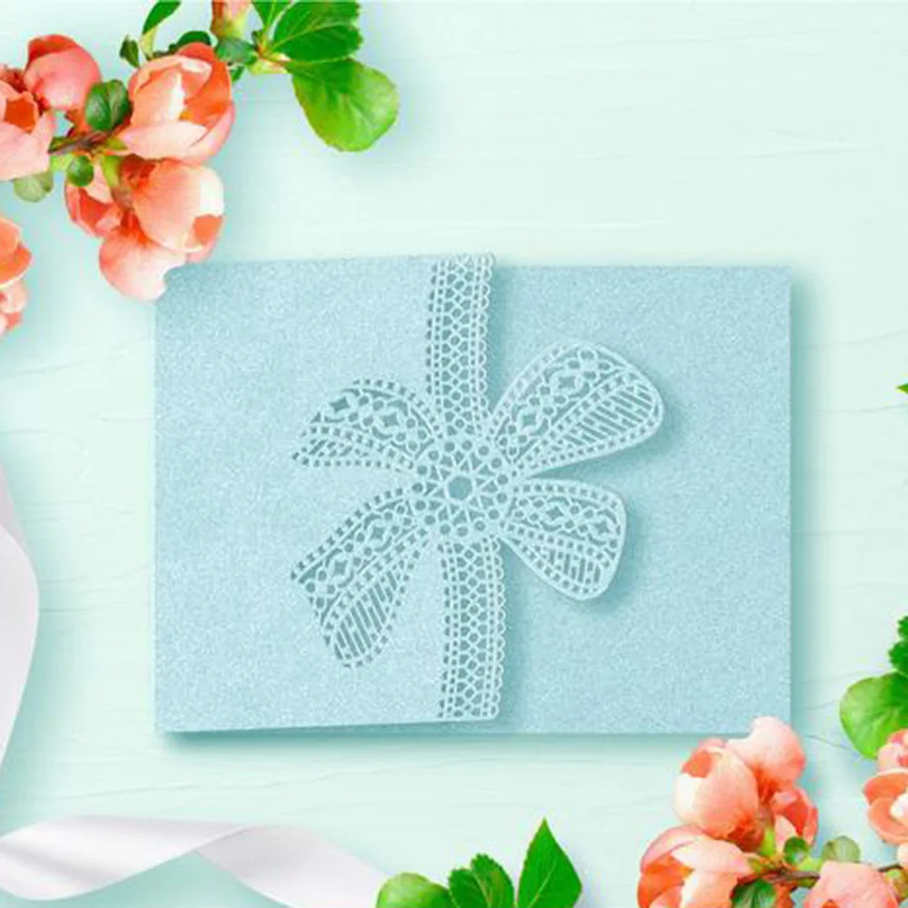 

Bow Lace Strip Carbon Steel Template - Silver Spot Metal Cutting Dies Cards DIY Scrapbooking Craft Embossing Plate Stencils Card