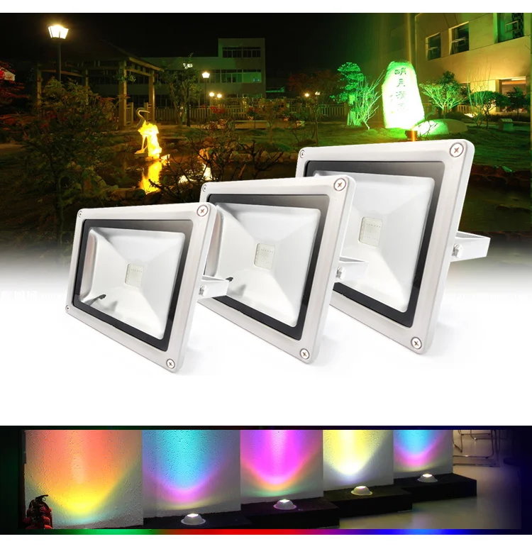 Бесплатная доставка 10 Вт 20 30 50 RGB LED наружный прожектор водонепроницаемый