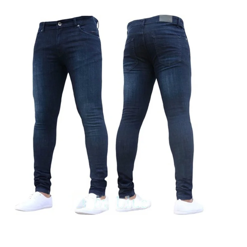 Мужские джинсы, брюки,, брендовые, новые, стрейчевые, обтягивающие, рваные, байкерские, мужские, хип-хоп, повседневные, джинсовые брюки, мужские, черные джинсы, Hombre XXXL