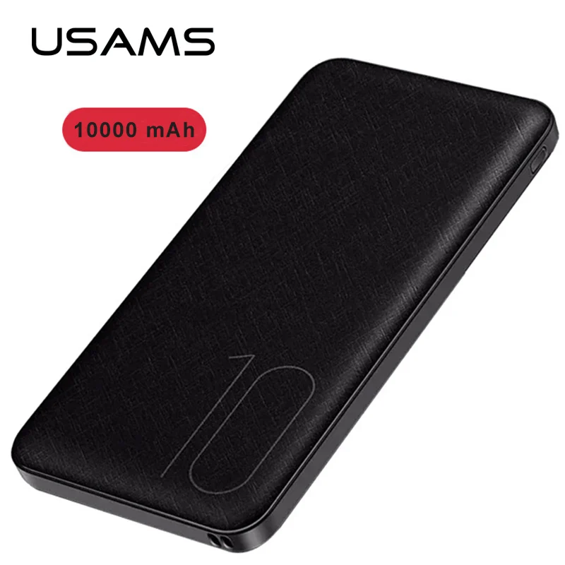 USAMS 10000 мАч двойной USB выход Быстрая зарядка Powerbank для Android и iOS портативное