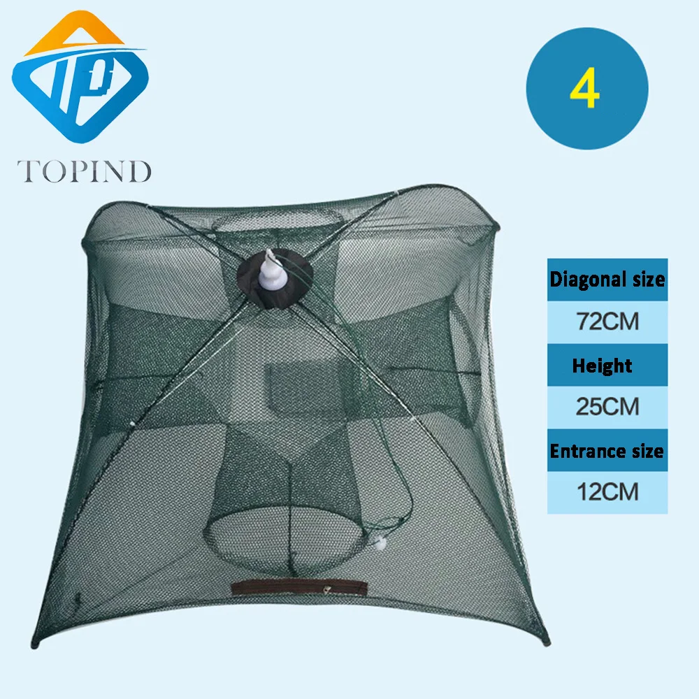 4 Sides 4 Holes Folden Fishing Net