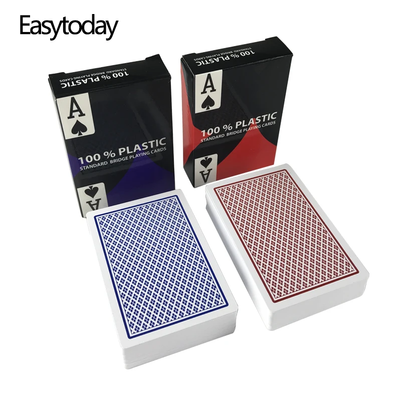 Easytoday 10Pcs/set PVC Poker Cards Baccarat Texas Hold'em Plastic Playing Cards Waterproof Poker Entertainment Cards Board Game 10pcs engraved business cards metal name cards customer engraving business cards blank name cards