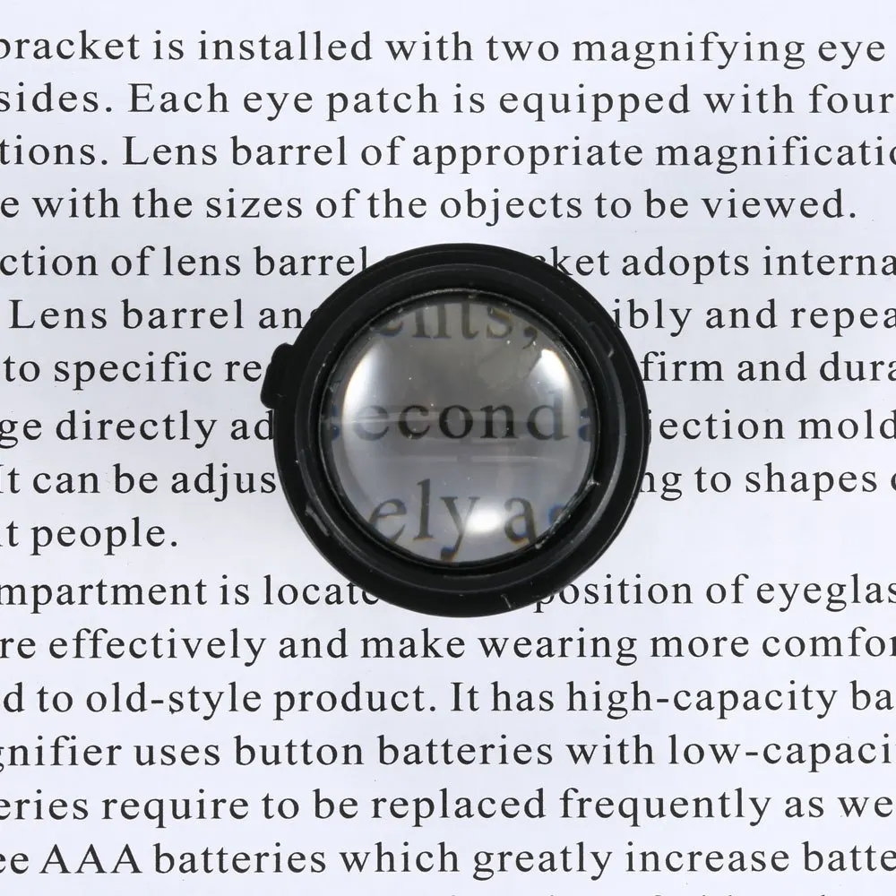 Портативный головной увеличитель 10X 15x 20x 25x увеличительное стекло светодиодный двойной глаз ювелирный ремонт часов лупа с 2 светодиодный светильник