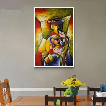 

Free shipping free shipment Famous artist's GIRL BEFORE A MIRROR Estate Signed & Numbered Abstract Canvas V-010