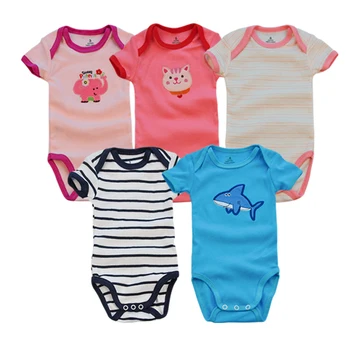 

Redkite 5 PCS/LOT Baby Romper 100% Cotton Comfortable Hot Sale Short Sleeve Boy Girl