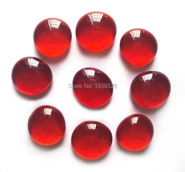 Red Glass Marbles 80 Pieces Flat Beads Pebble Stones For Vase Fish