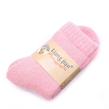 

Winter Women Super Thick Bold Lines Socks 30%Wool 45%Polyester 15%Spandex 10%Cotton High Quality Striped Casual Sock 4 Colors