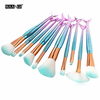 

MAANGE 6/10/15pcs Mermaid Brush Eyeliner Blush Eyeshadow Big Powder Brush Foundation Cosmetis Makeup Brushes Pincel Maquiagem