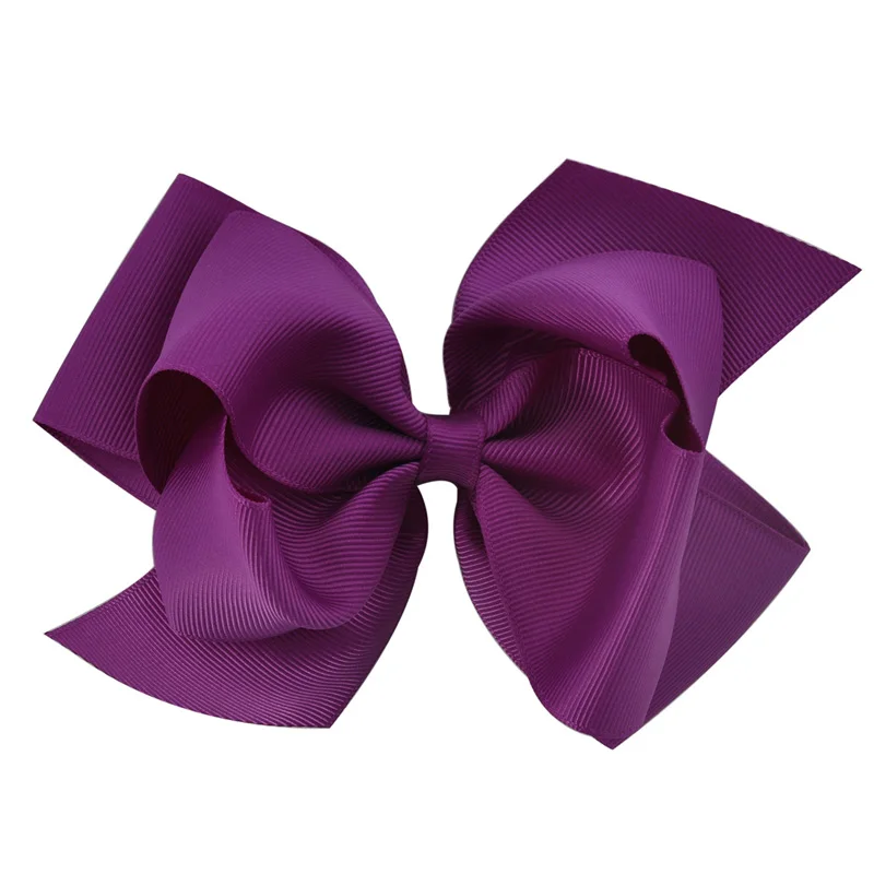 1 шт. 6 дюймов бант двухслойная твердая корсажная лента, бант для волос для детей девочек заколки для волос аксессуары для танцев заколки для волос - Цвет: violet