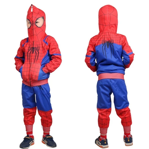Детский костюм паук Гвен Стэйси, костюм в стихах паука, Майлз Моралес, костюм для мальчиков для косплея, толстовка с капюшоном для девочек, куртка комплект со штанами, пальто - Цвет: Red Hoodie and Pant