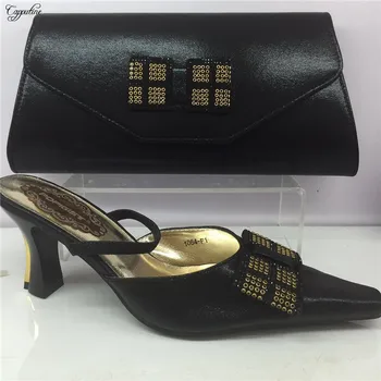 

Popular party black pump shoes and handbag set for lady GY22 heel height 5cm