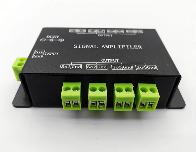 DC5V-24V усилитель сигнала через SPI выходной сигнал симфония 8 группы управления усилитель для музыкальный контроллер ws2811 5050 светодиодные ленты
