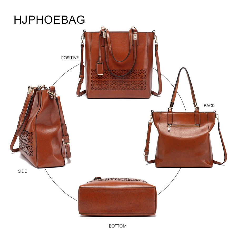 HJPHOEBAG New women's shoulder bag retro Pu leather Messenger bag hollow ladies bag oily multi-color women's handbag YC022