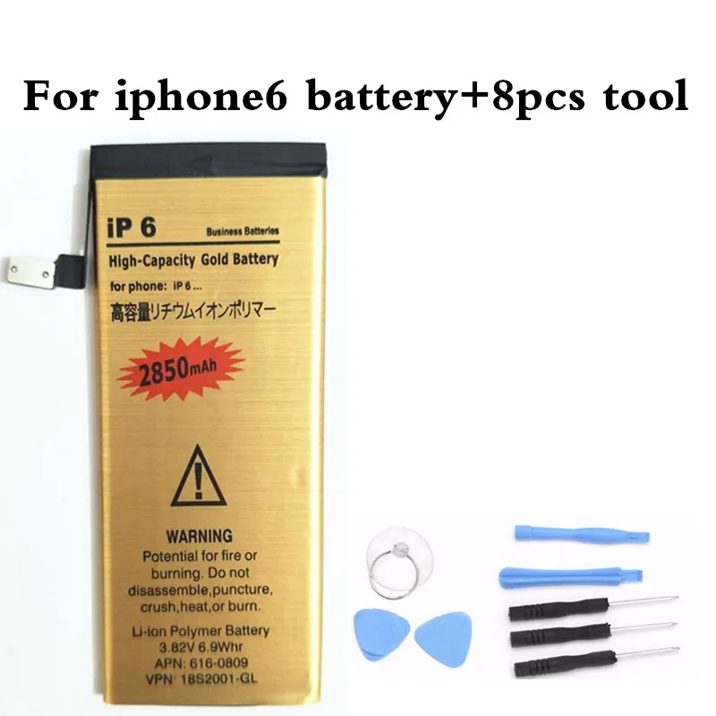 

2pcs/lot for iphone 6 6g Accumulator Battery Internal Replacement li ion Batteries Bateria for Apple iphone 6 6g With Tools