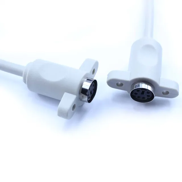 mini din 6p ps2 female socket panel mount cable for keyboard mousein