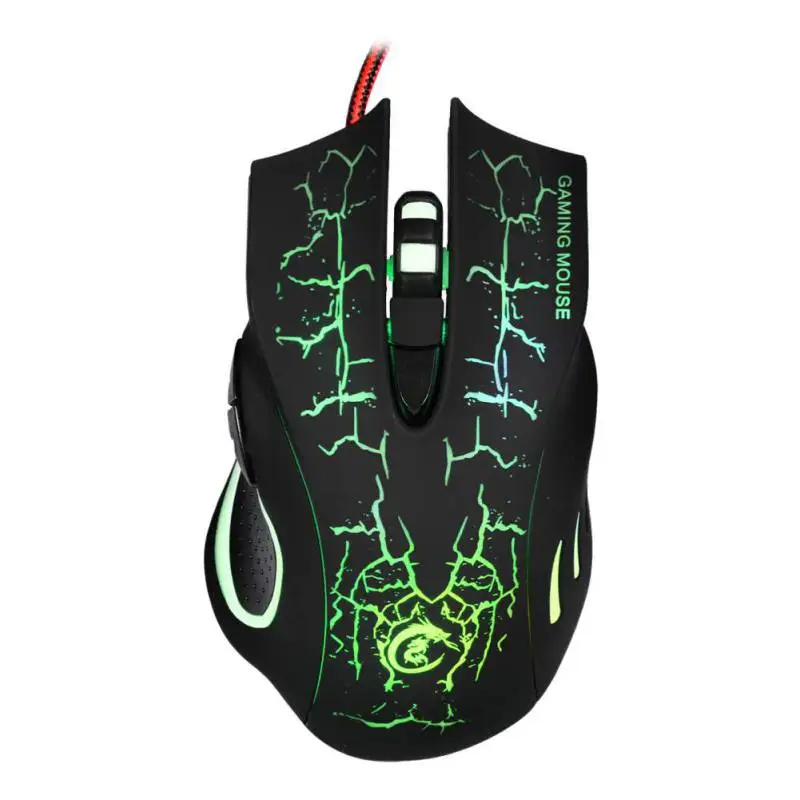  A888B Wired Gaming Mouse 6-keys 5500dpi Color Glowing Gaming Mouse Designed for Game for PuBG LOL D
