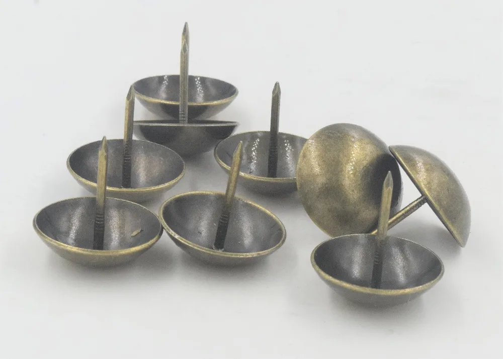 Round Decorative Iron Nails Furniture Studs Sofa Chair Pins,Table Foot Glide Nail,Tack Nail,Antique Bronze Tone,14*13mm,100Pcs