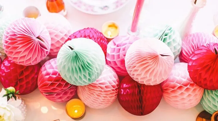Новая ткань мяч с бумажными сотами 5 шт./лот 10 дюймов 25 см свадебные украшения, светящаяся ваза домашний декор на день рождения
