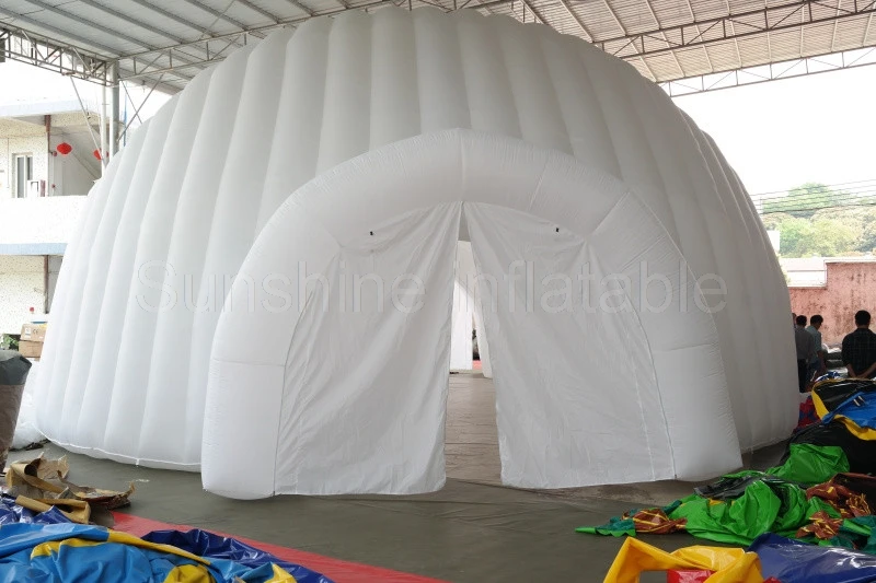

6m diametre giant outdoor oxford igloo tent inflatable dome tent with two opposite doors for events